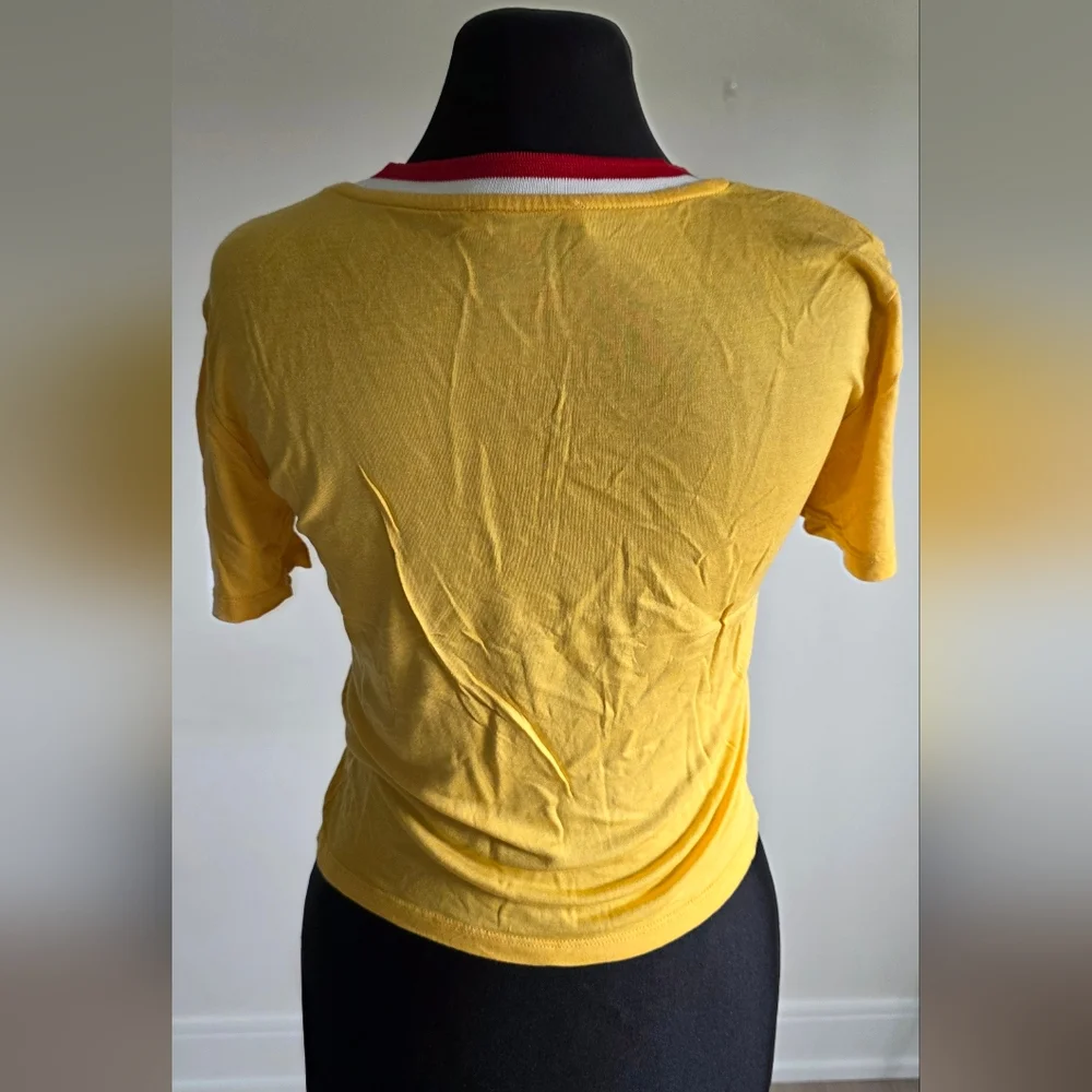 Zara Trafaluc Yellow Crop Fitted Plain T-Shirt S - Picture 4 of 5